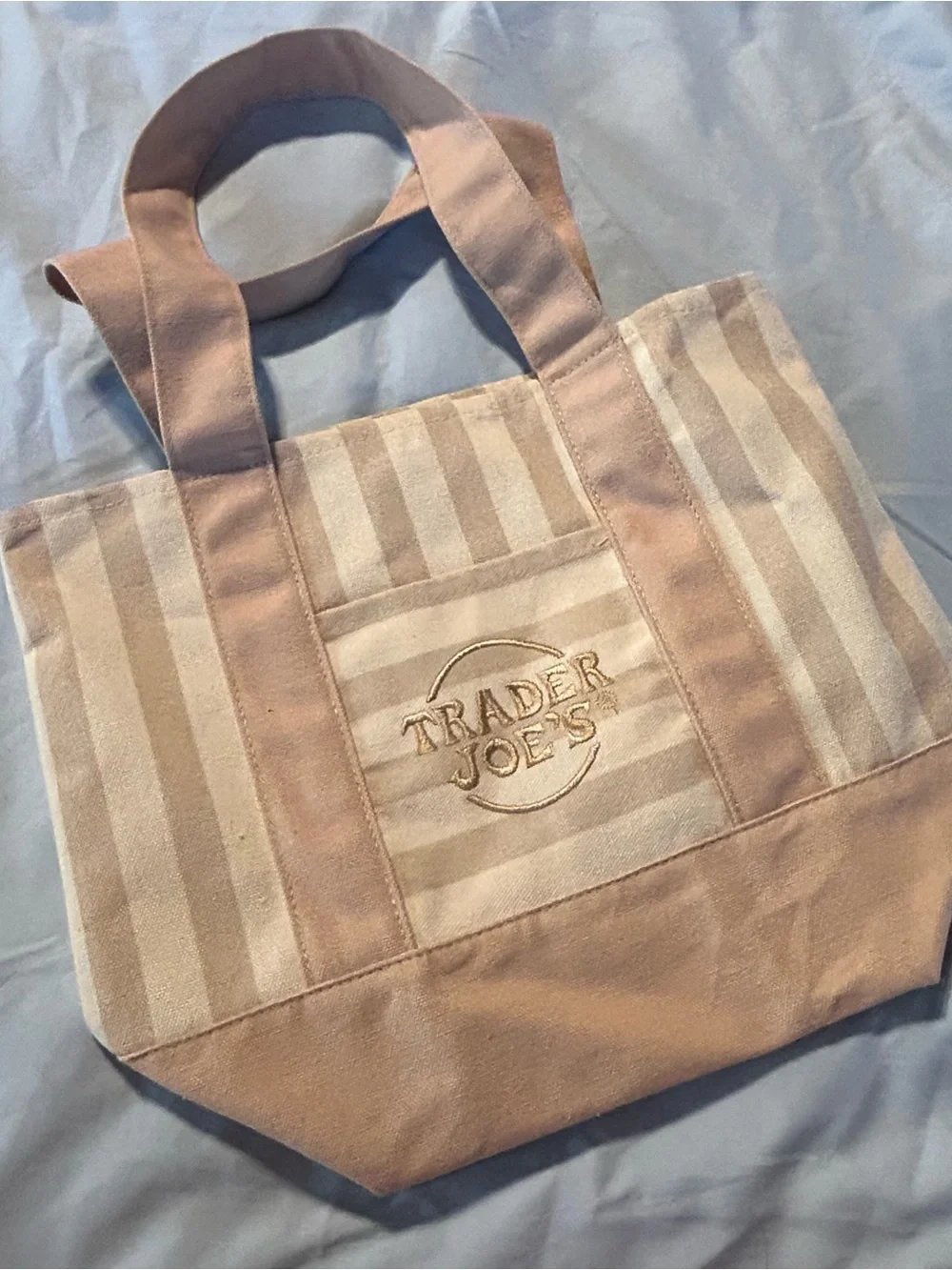 peach / pink pale trader joe’s mini bag